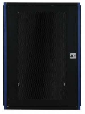 Шкаф телекоммуникационный настенный Datarex, 19", 18U, 757х600х450 мм (ВхШхГ), дверь: перфорация, боковая панель: сплошная съемная, разборный, цвет: чёрный
