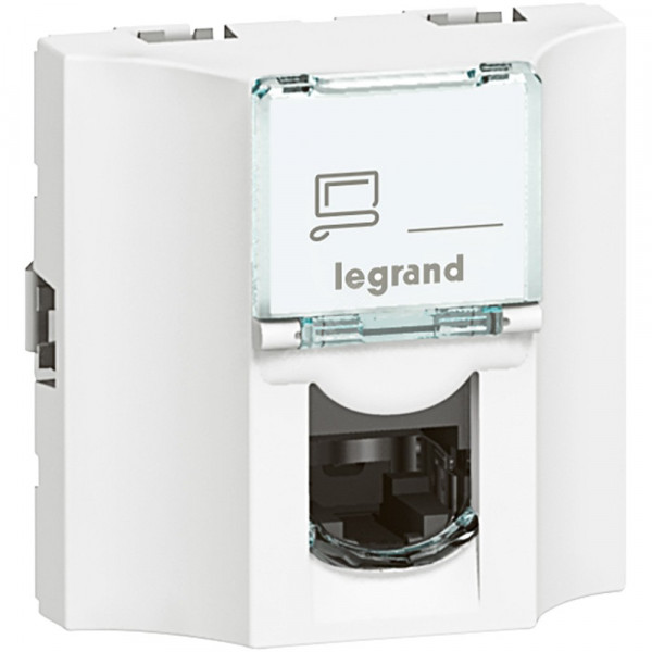 Розетка проходная Legrand LCS2, 1x RJ45, кат. 5е, неэкр., упаковка: 10 шт, цвет: белый, (LEG.078620)