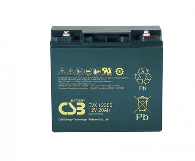 Аккумулятор для ИБП CSB Battery EVX, 167х76,2х181 мм (ВхШхГ),  необслуживаемый свинцово-кислотный,  12V/20 Ач, (EVX 12200)