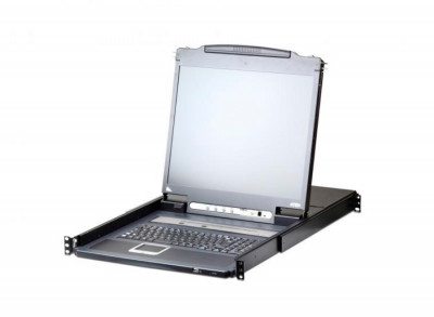 Переключатель KVM Aten, Altusen, портов: 8 х SPHD-17, 440х642,7х480 мм (ВхШхГ), KVM over IP: есть, USB, PS/2, цвет: чёрный