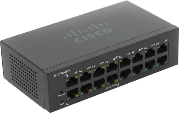 Коммутатор Cisco, SF110D-16HP-EU