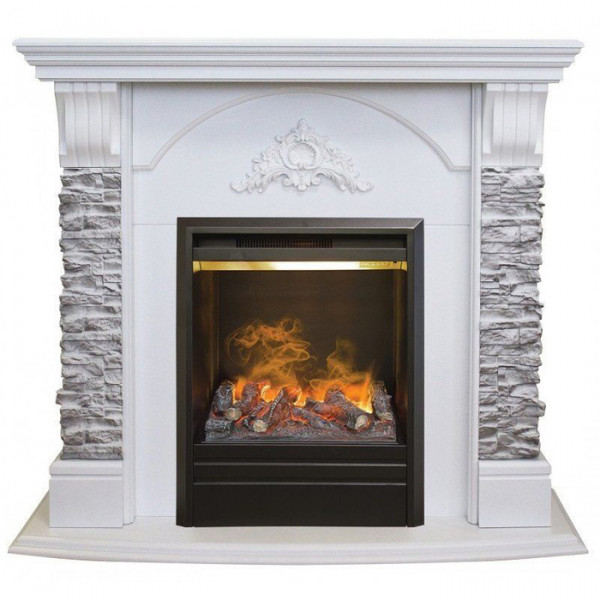 Электрокамин 3D с паром Real-Flame Athena GR STD/EUG/25/25'5 WT с очагом 3D Olympic