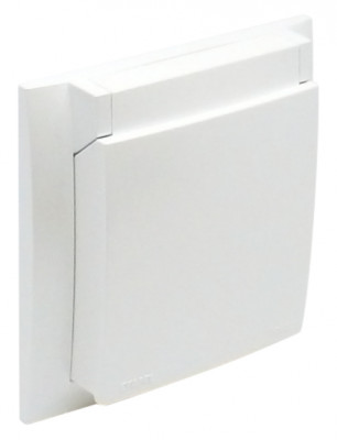 Рамка Efapel Logus90, 1 пост, 45х45 мм (ВхШ), плоская, универсальная, цвет: белый, IP44 (90961 TBR)