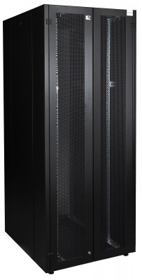 Шкаф серверный напольный Datarex, IP20, 42U, 2010х800х1000 мм (ВхШхГ), дверь: двойная распашная, перфорация, задняя дверь: двойная распашная, перфорация, боковая панель: сплошная съемная, сварной, цвет: чёрный, (DR-759541)