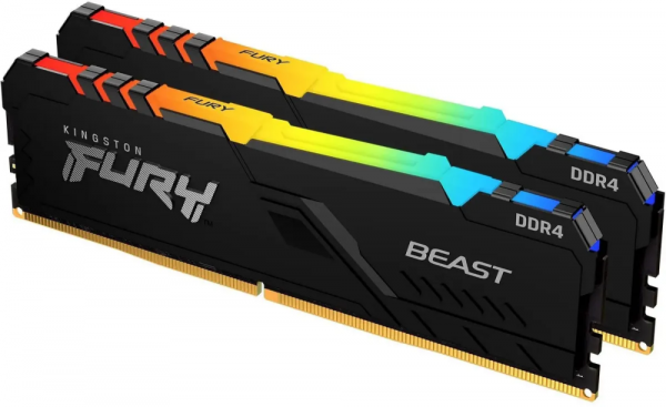 Оперативная память 32Gb DDR4 2666MHz Kingston Fury Beast RGB (KF426C16BB12AK2/32) (2x16Gb KIT)