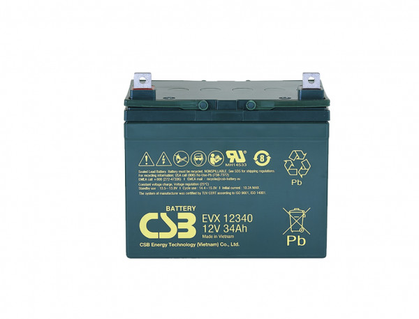 Аккумулятор для ИБП CSB Battery EVX, 154,8х130х195 мм (ВхШхГ),  необслуживаемый свинцово-кислотный,  12V/34 Ач, (EVX 12340)