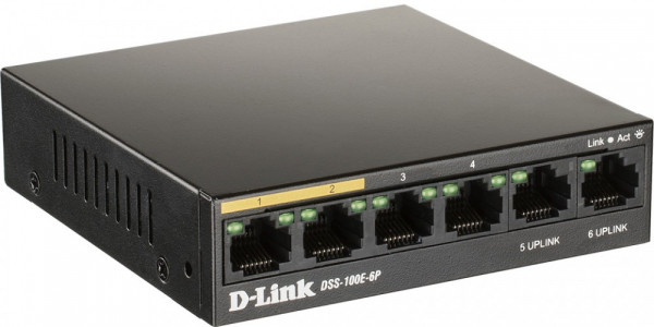 Коммутатор (свитч) D-Link DSS-100E-6P