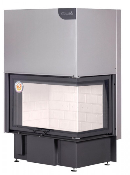 Угловая правая дровяная топка ЭКОКАМИН Дельта 800R принтинг