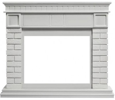 Угловой широкий портал Firelight Bricks 30U (угловой) камень белый, белая эмаль