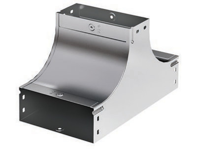 Ответвитель DKC S5 Combitech, Т-образн., вертикальный, 80х200 мм (ВхШ), длина: 340 мм, с перфорацией, для металлических лотков, толщина: 1 мм, сталь, покрытие: м. Сендзимира, с комплектом крепежа