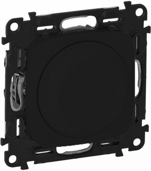 Светорегулятор Legrand Valena Allure, с поворотной ручкой, без подсветки, внутренняя, 71х71 мм (ВхШ), цвет: антрацит, без нейтрали (752980)