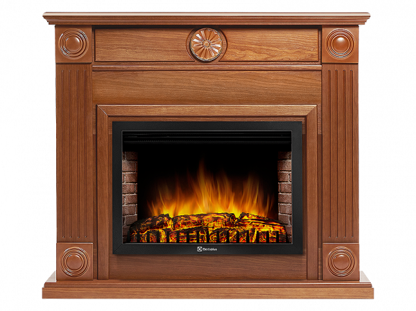 Электрокамин с широким очагом 2D Electrolux EFP/P-3020LS с порталом Firelight Frame 30 шпон дуб