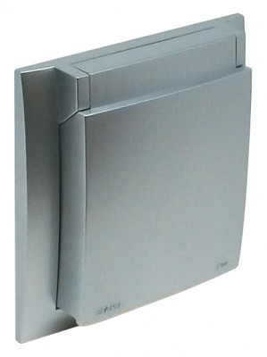 Рамка Efapel Logus90, 1 пост, 45х45 мм (ВхШ), плоская, универсальная, цвет: алюминий, IP44 (90961 TAL)