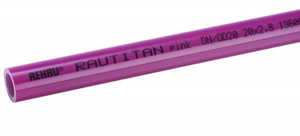 Диаметр трубы 20 мм РЕХАУ  PINK 20х2.8 мм бухта 120 м