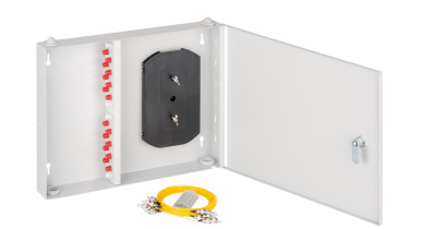 Коммутационная панель ВО Nikomax NMF портов: 16 FC/UPC OS2, установлено адаптеров: 16 невыдвижная, настенная, цвет: серый, с ключом