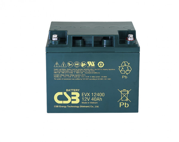 Аккумулятор для ИБП CSB Battery EVX, 154,8х130х195 мм (ВхШхГ),  необслуживаемый свинцово-кислотный,  12V/34 Ач, (EVX 12400)