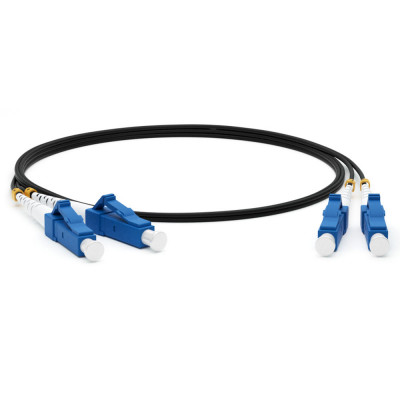 Коммутационный шнур оптический Hyperline, Duplex LC/LC (UPC/UPC), OS2 9/125, LSZH, Ø 2мм, 3м, цвет: чёрный, (FC-D2-9-LC/UR-LC/UR-H-3M-LSZH-BK)
