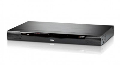 Переключатель KVM Aten, Altusen, портов: 8, 44х287,8х438,4 мм (ВхШхГ), KVM over IP: есть, USB, RS232, RJ45, PS/2, цвет: чёрный