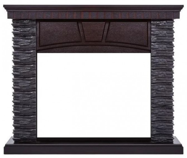 Угловой широкий портал Firelight Porto 30U (угловой) камень черный, шпон венге