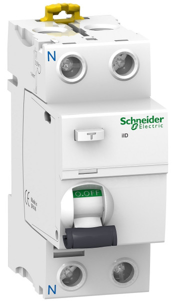 Устройство защитного отключения Schneider Electric Acti 9, тип: AC, 4 модуль, 2Р, 25А/30мА, 1 модуль ш = 9 мм + n левая (A9R41225)