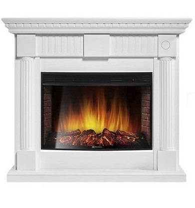 Электрокамин с широким очагом 2D Electrolux EFP/P-3320RLS с порталом Firelight Colonna 30 U белый