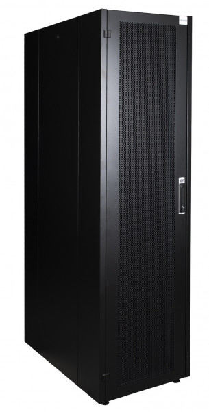 Шкаф серверный напольный Datarex, IP20, 22U, 1121х600х1000 мм (ВхШхГ), дверь: перфорация, задняя дверь: перфорированная стенка, боковая панель: сплошная съемная, разборный, цвет: чёрный, (DR-721131)