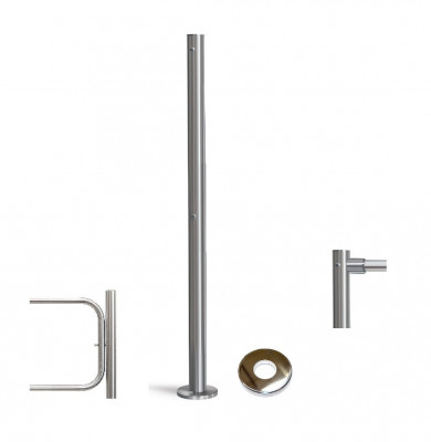 Стойка с отверстием под стопорный механизм поворотной секции и с 2-мя отверстиями для крепления патрубков на стороне, противоположной створке PERCo-BH02 2-15 с крышкой