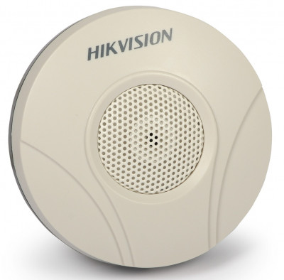 Микрофон HIKVISION, Ø78 мм, 28 мм В, для систем видеонаблюдения, материал: pvc, цвет: белый/голубой