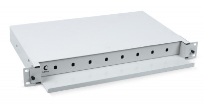 Бокс оптический Cabeus, портов: 8, ST, 8 хОВ, 1U, 44х430х250 мм (ВхШхГ), цвет: серый, (ODF-19-8-ST)