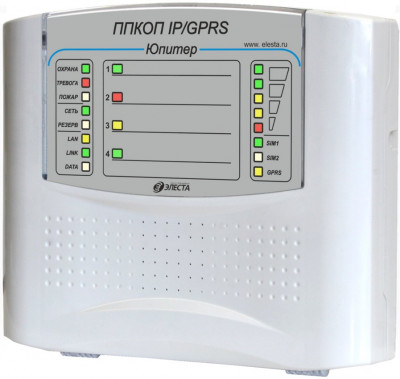 Прибор приемно-контрольный охранно-пожарный Юпитер-1431 (4 IP/GPRS), пластик