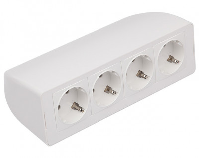 Блок силовых розеток Simply Connect, неуправляемый, настольный, шнур 3 м 220 В, белый, 4 розетки