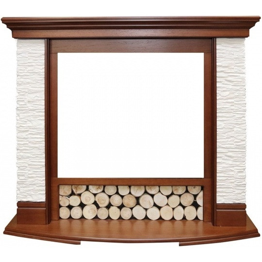 Широкий портал Royal Flame Country сланец мелкий белый под очаг Jupiter FX