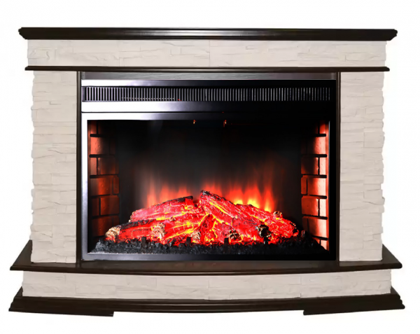 Электрокамин с широким очагом 3D InterFlame Памир сланец (дуб) с очагом Panoramic 33W FX