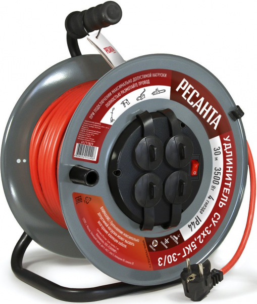 Силовой удлинитель Ресанта СУ-3х2,5КГ-30/3