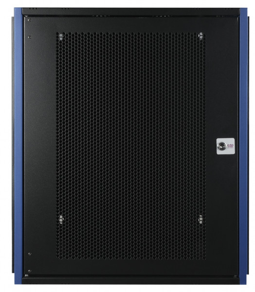 Шкаф телекоммуникационный настенный Datarex, 19", 15U, 624х600х450 мм (ВхШхГ), дверь: перфорация, боковая панель: сплошная съемная, разборный, цвет: чёрный