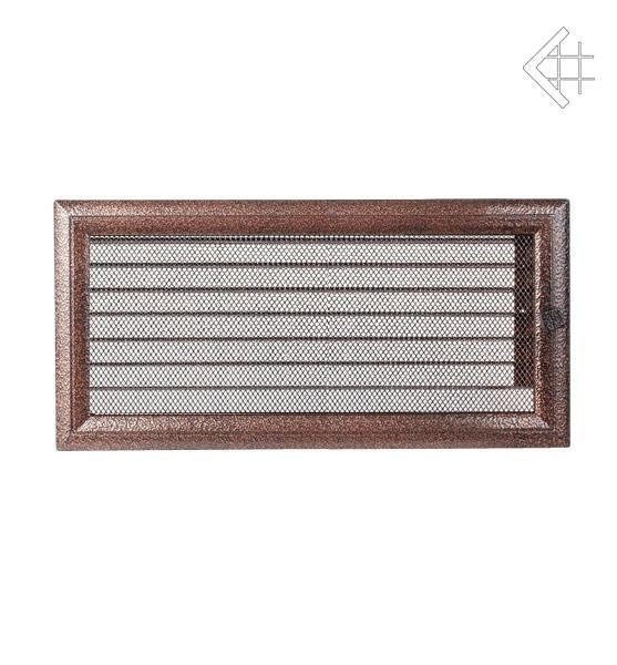 Вентиляционная решетка для камина Kratki 17х37 Оскар черная/медь с жалюзи 37OMIX