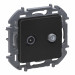 Розетка в сборе Legrand INSPIRIA, 2x TV/SAT, экр., внешняя, 75,8х75,8 мм (ВхШ), цвет: антрацит, (LEG.673883)