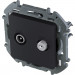 Розетка в сборе Legrand INSPIRIA, 2x TV/SAT, экр., внешняя, 75,8х75,8 мм (ВхШ), цвет: антрацит, (LEG.673883)