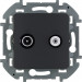 Розетка в сборе Legrand INSPIRIA, 2x TV/SAT, экр., внешняя, 75,8х75,8 мм (ВхШ), цвет: антрацит, (LEG.673883)