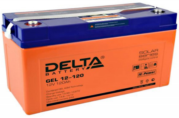 Аккумулятор для ИБП Delta Battery GEL, 223х172х406 мм (ВхШхГ),  необслуживаемый электролитный,  12V/120 Ач, цвет: жёлтый, (GEL 12-120)