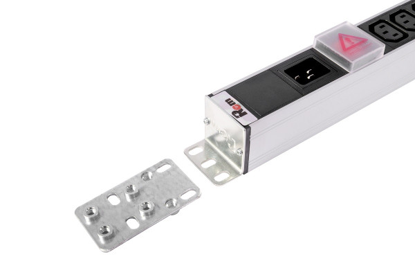 Блок силовых розеток Rem Rem-16, вертикальный, неуправляемый, IEC 60320 С13 х 14, IEC 60320 С19 х 10, вход IEC 320 C20, 1 420мм 16А, выключатель, алюминий, без шнура