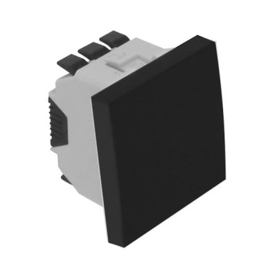 Проходной выключатель Efapel QUADRO 45, одноклавишный, без подсветки, 10А, 45х45 мм (ВхШ), цвет: чёрный матовый, 2 модуля (45071 SPM)