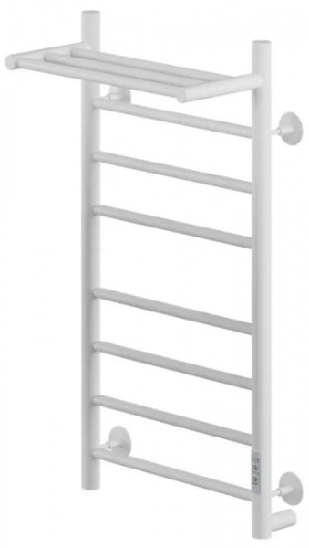 Электрический полотенцесушитель Ника WAY-2 80/40 с полкой RAL9016 белый матовый правый тэн