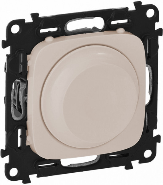 Светорегулятор Legrand Valena Allure, с поворотной ручкой, без подсветки, внутренняя, 71х71 мм (ВхШ), цвет: слоновая кость, без нейтрали (752860)