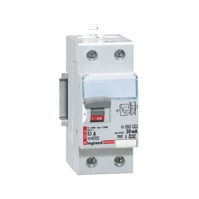 Устройство защитного отключения Legrand DX3, тип: А, 2 модуль, 2Р, 63А/30мА,  (411556)