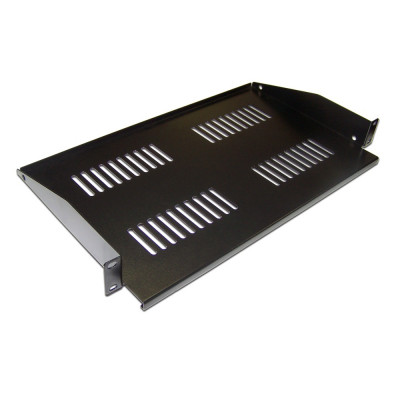 Полка Lanmaster, перфорированная, 19", 2U, 710 мм Г, нагрузка до 60 кг, для шкафов и стоек, с комплектом крепежа, цвет: чёрный