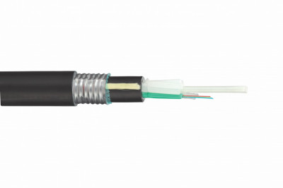 Кабель волоконно-оптический Eurolan L04 Loose tube,  16хОВ, OM3 50/125, ПЭ, Ø 12,4мм, снаружи зданий, бронированный, цвет: чёрный