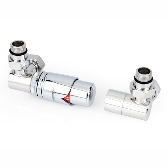 Вентиль с терморегулятором Сунержа 3D левый G 1/2 НР х G 3/4 НГ набор