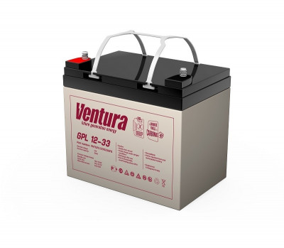 Аккумулятор для ИБП Ventura GPL, 164х130х195 мм (ВхШхГ),  необслуживаемый свинцово-кислотный,  12V/34 Ач, цвет: серый, (GPL 12-33)