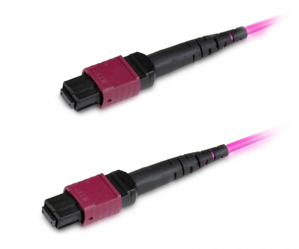 Коммутационный шнур оптический Hyperline, MPO/MPO, OM4 50/125, LSZH, 5м, цвет: маджента, (FHD-MC3-504-MPOF12/PS-MPOF12/PS-A-5M-LSZH-MG)